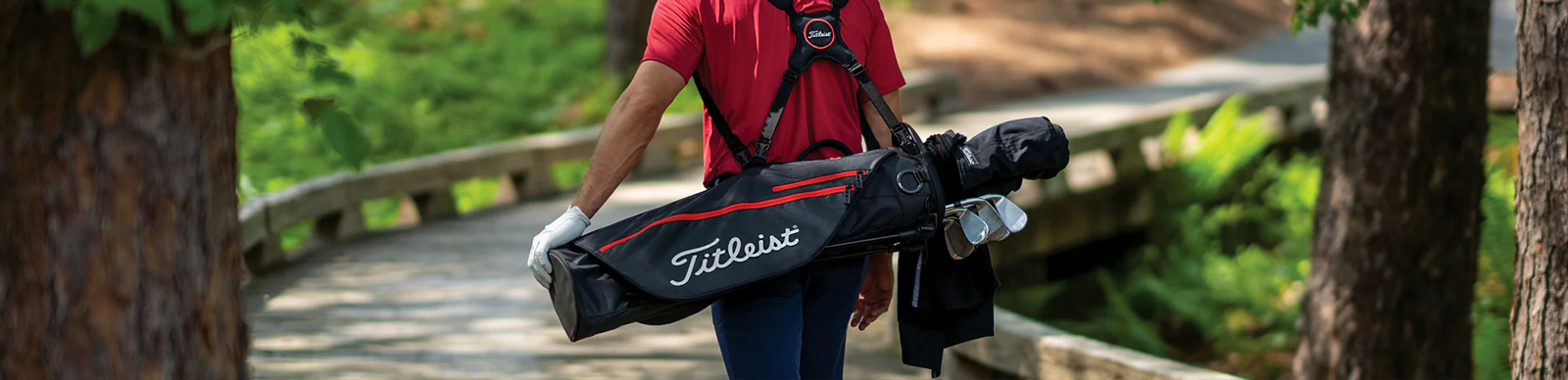 Which golf stand bag is right for you? - golfer carrying a stand bag on a path at a golf course image